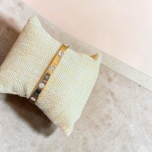 Gold Crystal-Accent Bangle Bracelet